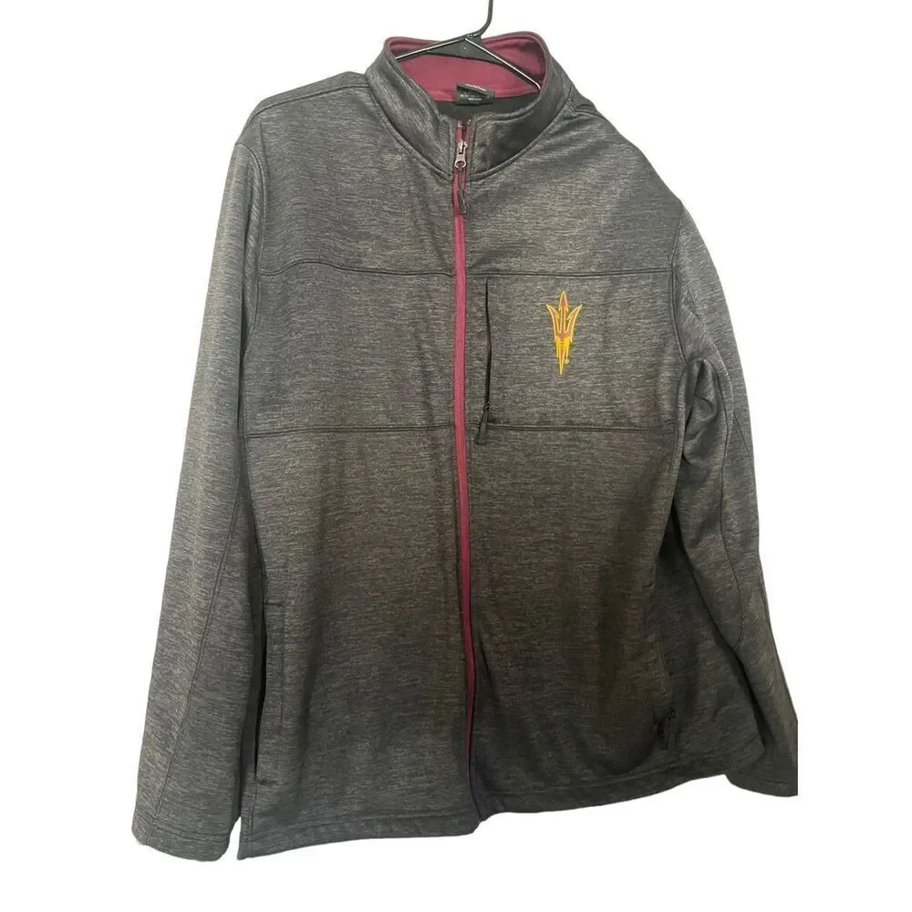 Colosseum Men's Gray Arizona State Sun Devils Anchor Full Zip Jacket Size XL